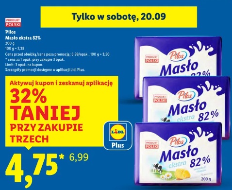 Masło - Lidl cena przy zakupie 3 szt.