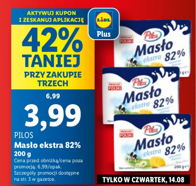 Masło w Lidlu za mniej niż 4 zł Pilos masło ekstra 82%