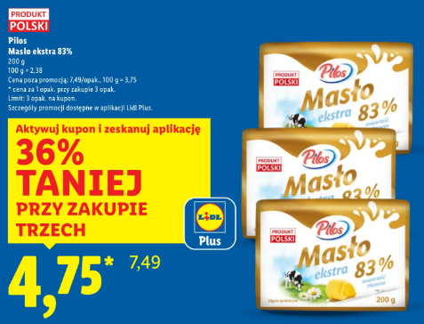 Masło ekstra Pilos 83% 200g