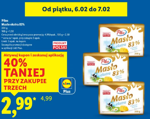 Promocja na masło od piątku do soboty w Lidlu