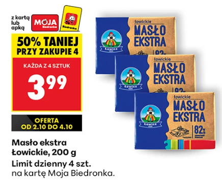 Masło Łowickie w Biedronce od dziś za 3,99 zł przy zakupie 4 szt.