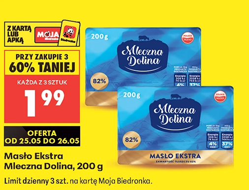 Promocja na masło przy zakupie 3 sztuk w Biedronce