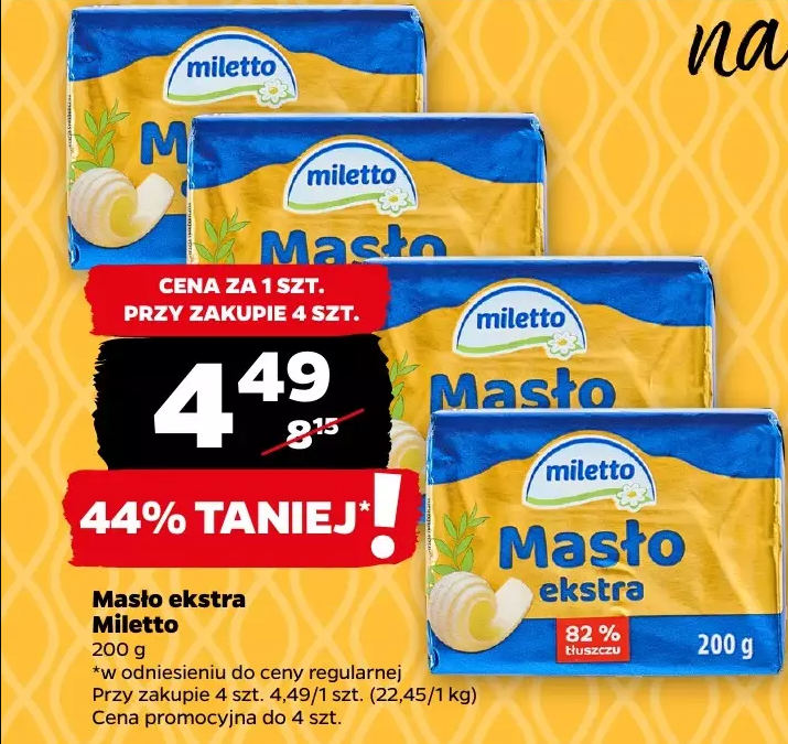 Masło ekstra Miletto 200g w Netto w Wałczu