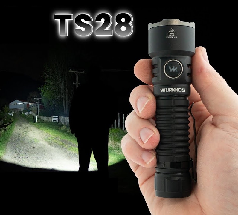 Latarka Wurkkos TS28 (PREMIERA) - moc 3200lm (SFT70 6500K), zasięg 506m, akumulator 5000mAh, funkcja powerbank, USB-C, IPX8, szperacz
