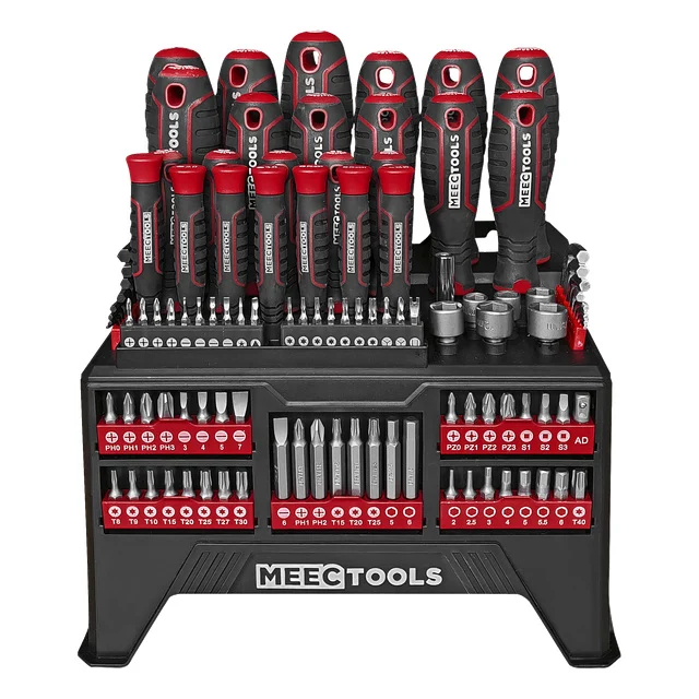Meec Tools Zestaw wkrętaków i końcówek 107 el.