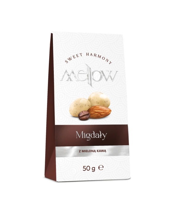 Migdały w Polewie Białej z Dodatkiem Mielonej Kawy MELLOW Eurohansa 50g