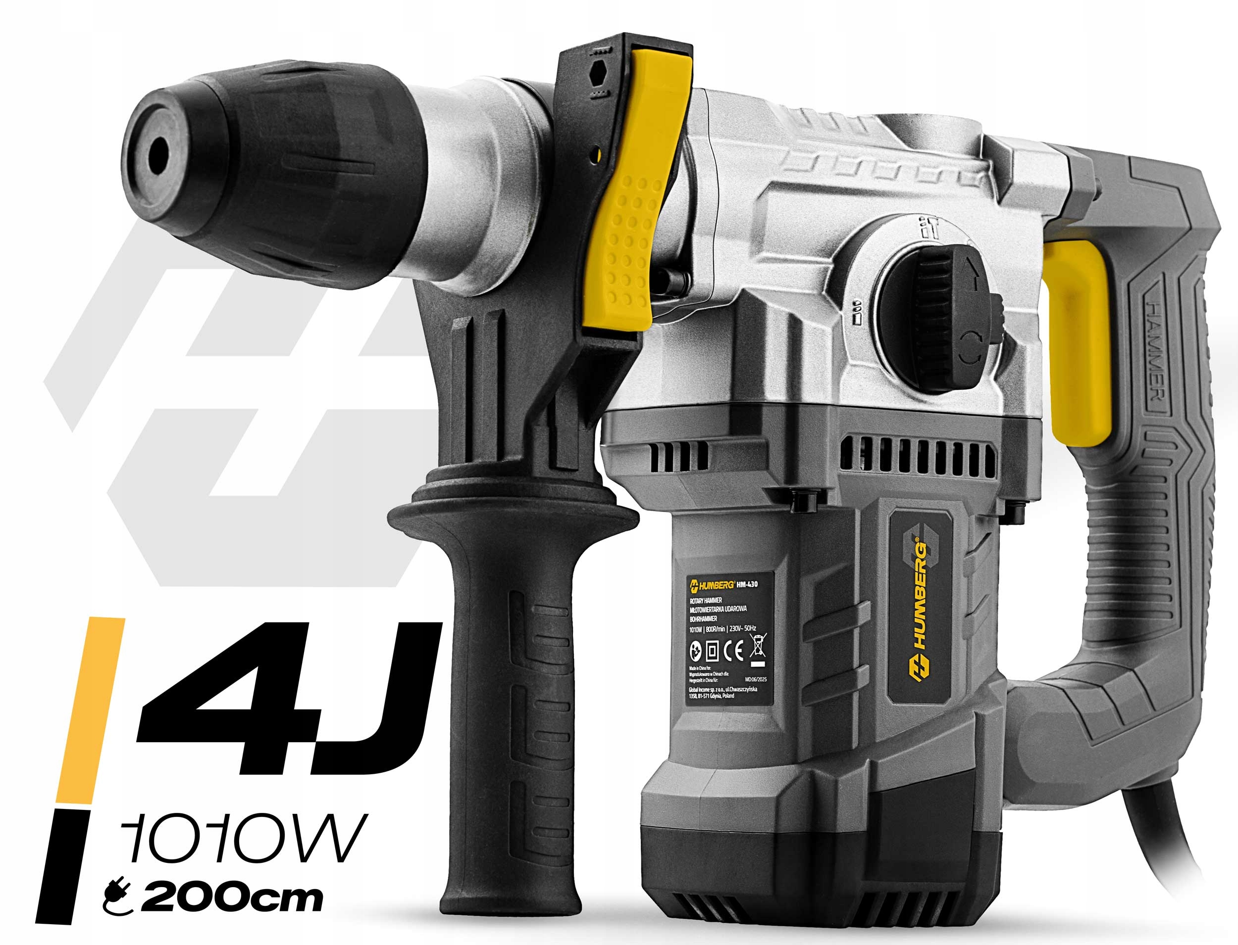 Młotowiertarka udarowa Humberg młot wiertarka 4J SDS PLUS + walizka