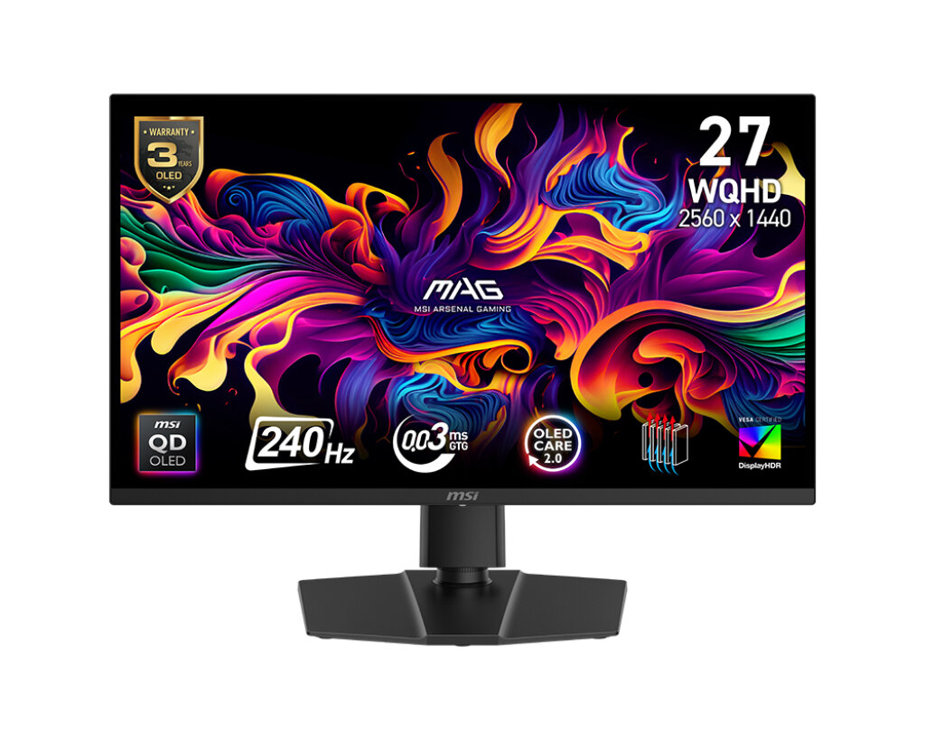 Monitor MSI MAG 271QP QD-OLED X24 26.5" 2560x1440px 240Hz 0.03ms [GTG]