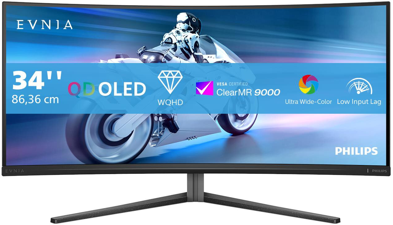 Monitor PHILIPS Evnia 34M2C6500/00 34" QD-OLED 3440x1440px 175Hz 0.03 ms [GTG] Curved