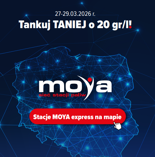 Promocja na paliwo od MOYA - tankuj taniej 20 gr/l!