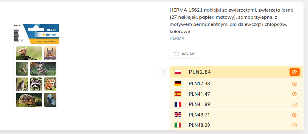 HERMA 15621 naklejki zwierzęta leśne 27 szt.