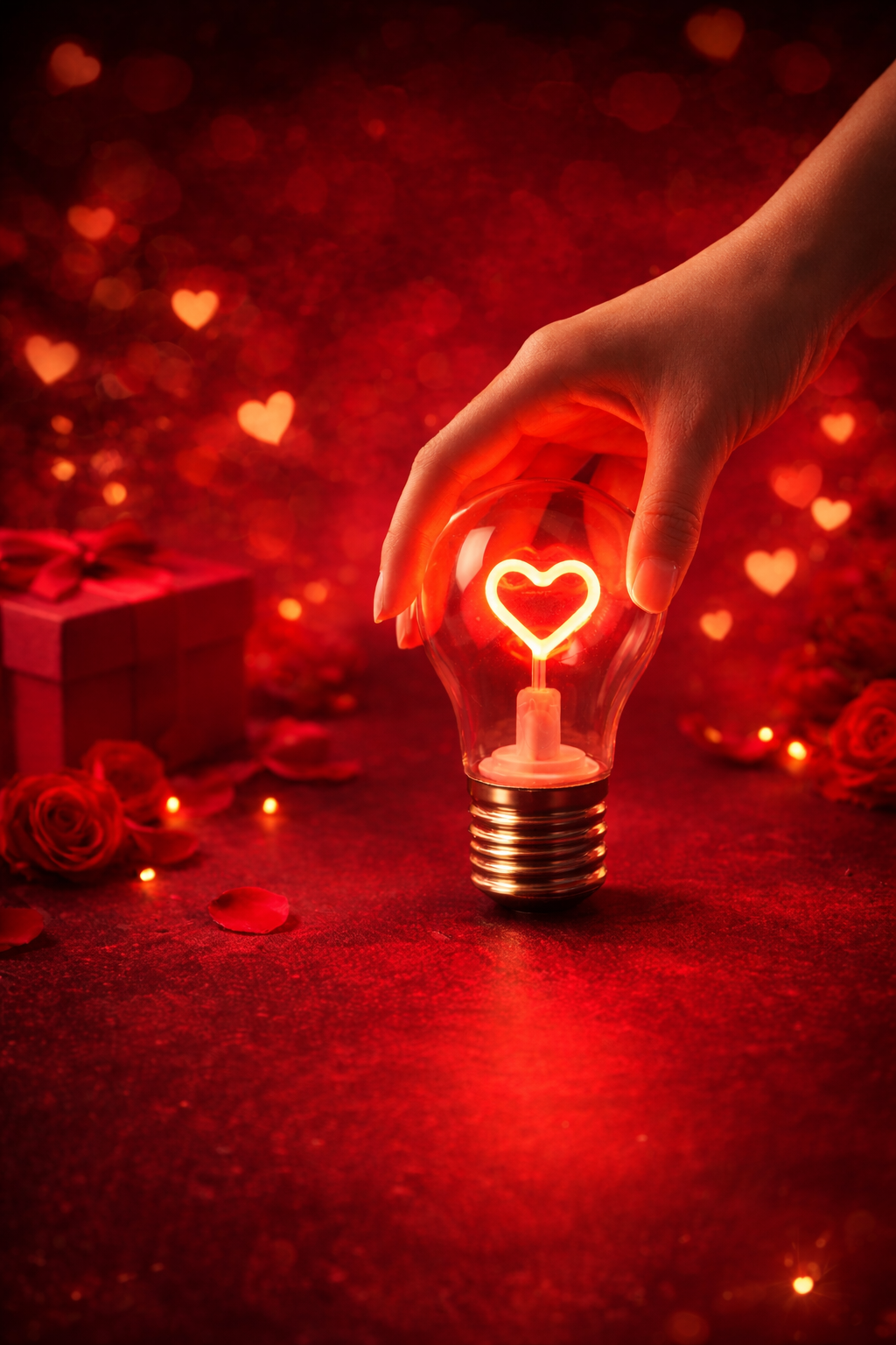 Walentynkowy zestaw 3 lampek nocnych LED