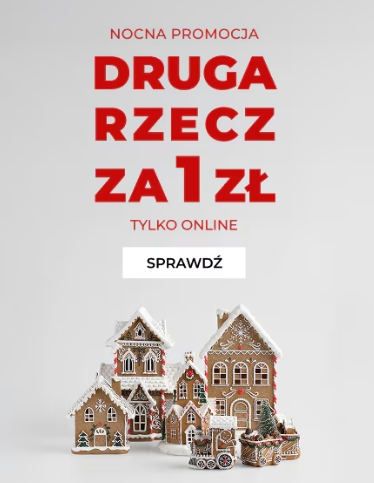 Nocna promocja w Home and You - druga rzecz za 1 zł tylko online
