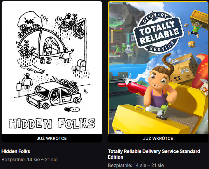 Hidden Folks i Totally Reliable Delivery Service za darmo w sklepie Epic Games (14.08-21.08)
