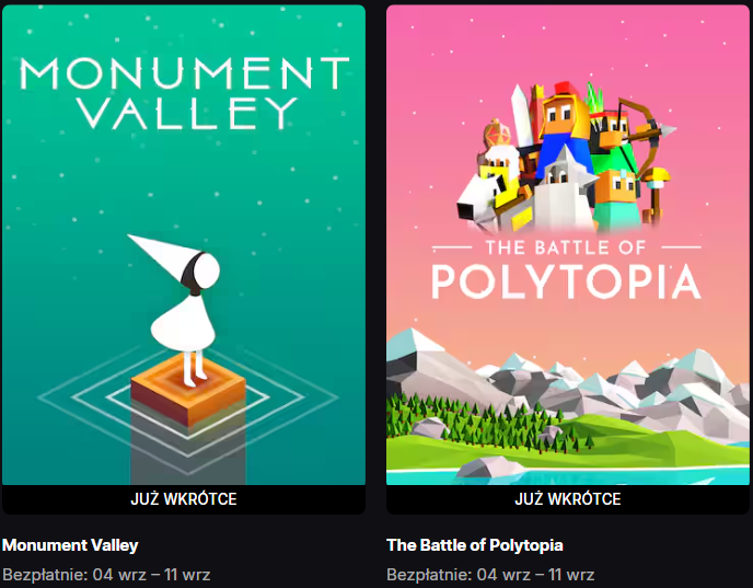 Monument Valley i The Battle of Polytopia za darmo w sklepie Epic Games (4-11.09)