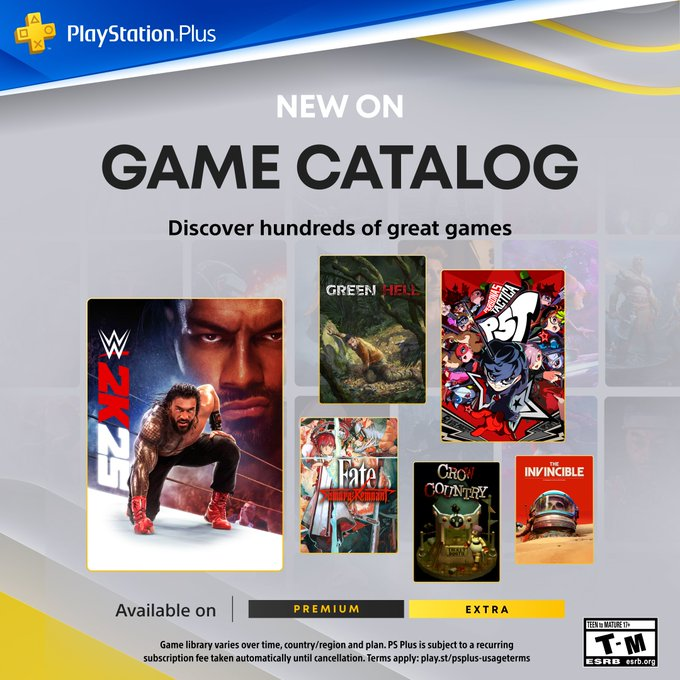 PlayStation Plus Extra/Premium na wrzesień: WWE 2K25, The Invincible, Persona 5 Tactica, Green Hell, Fate/Samurai Remnant
