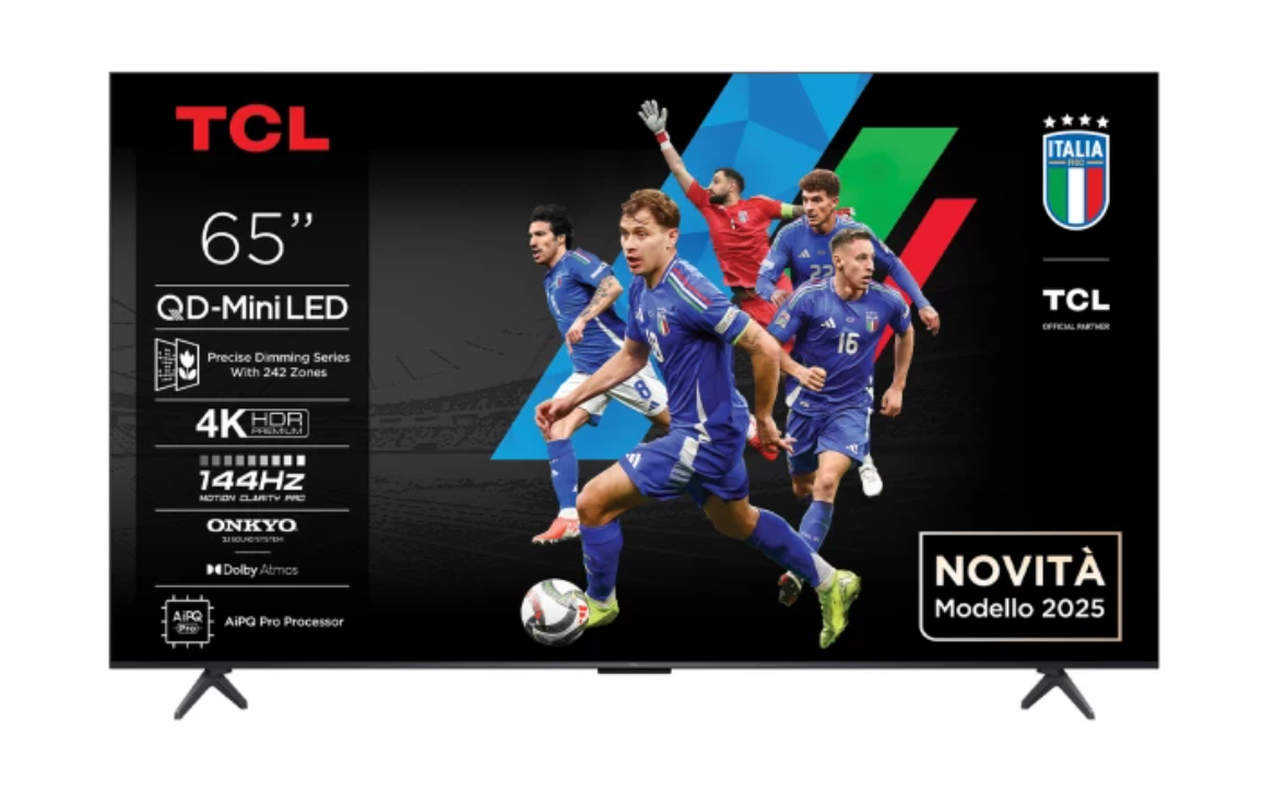 Telewizor TCL 65Q6C QD-Mini LED 65'' 4K Ultra HD Google TV Dolby Atmos DVB-T2 Metaliczny