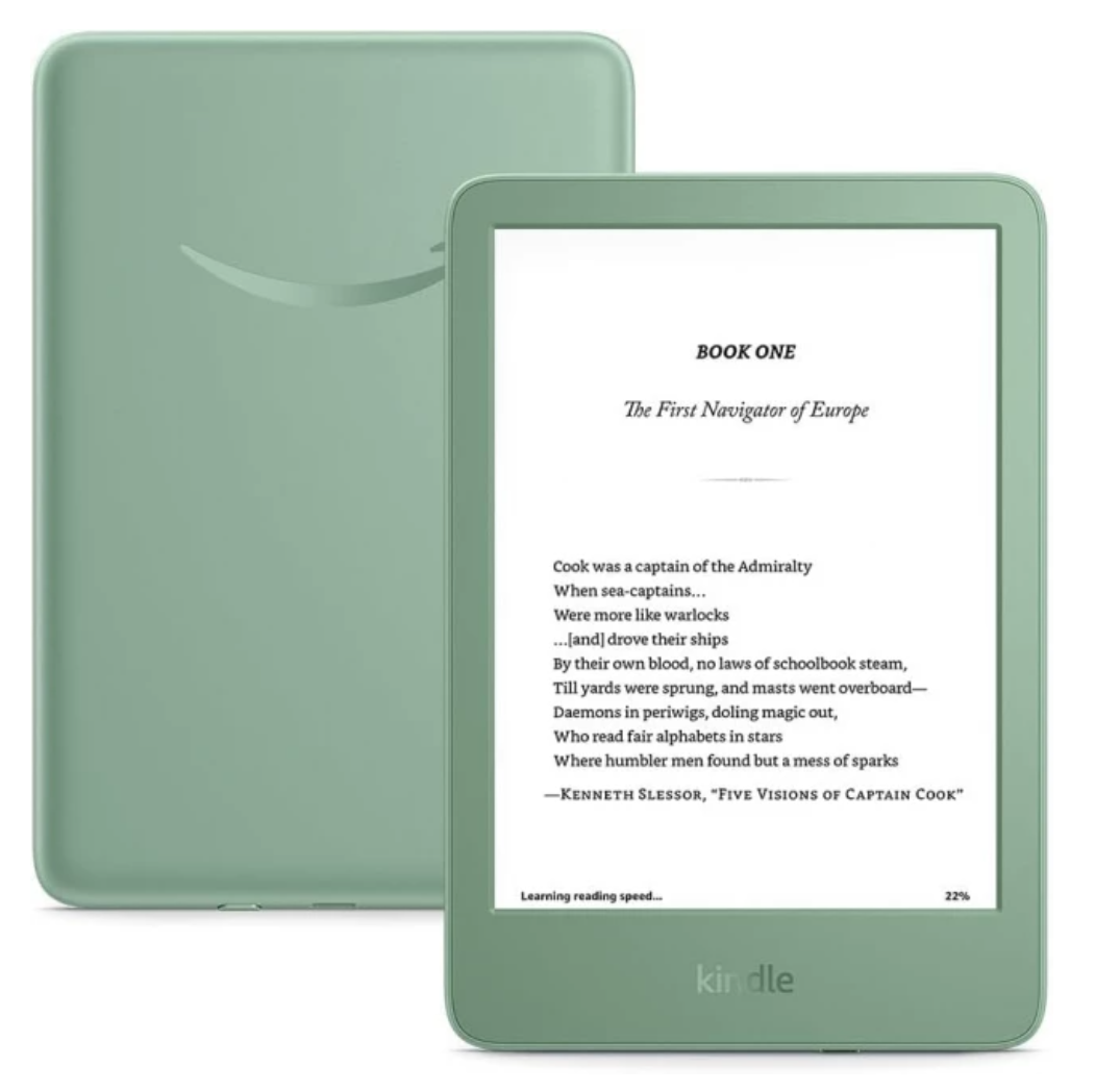 Czytniki e-booków Kindle 11. generacji 2024 – 6" E-Reader 16GB Wi-Fi bez reklam – Matcha Green