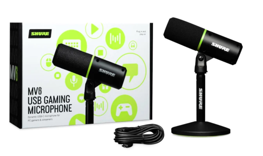 Shure MV6 - Kardioidalny mikrofon dynamiczny USB-C dla graczy i streamerów