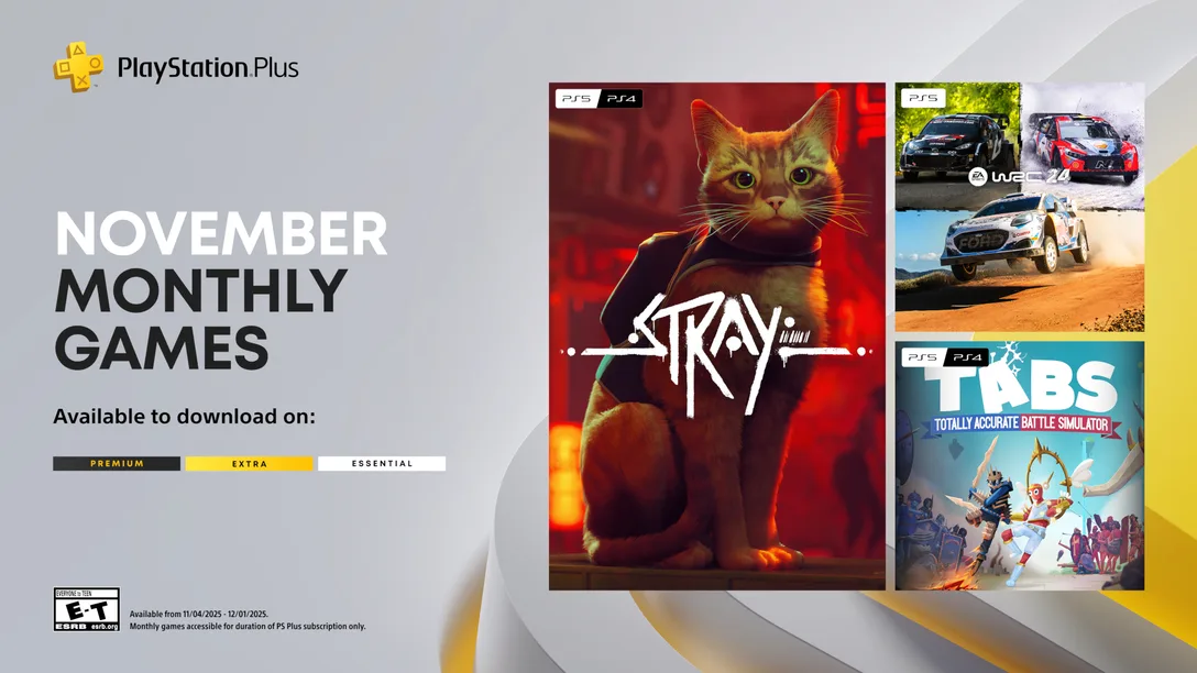 PlayStation Plus Essential na listopad: Stray, EA Sports WRC 24, Totally Accurate Battle Simulator