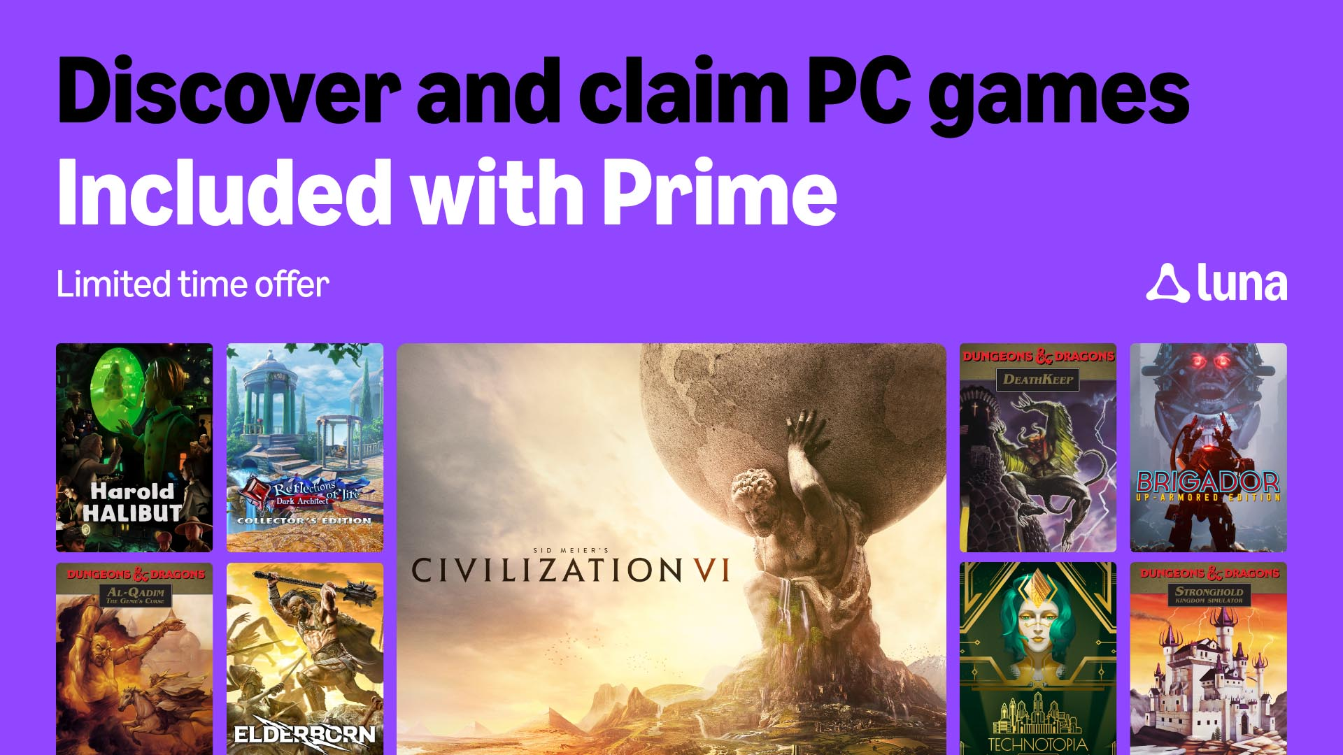 Amazon Prime Luna/Gaming na styczeń: Civilization VI, DEATH STRANDING, Alan Wake i inne