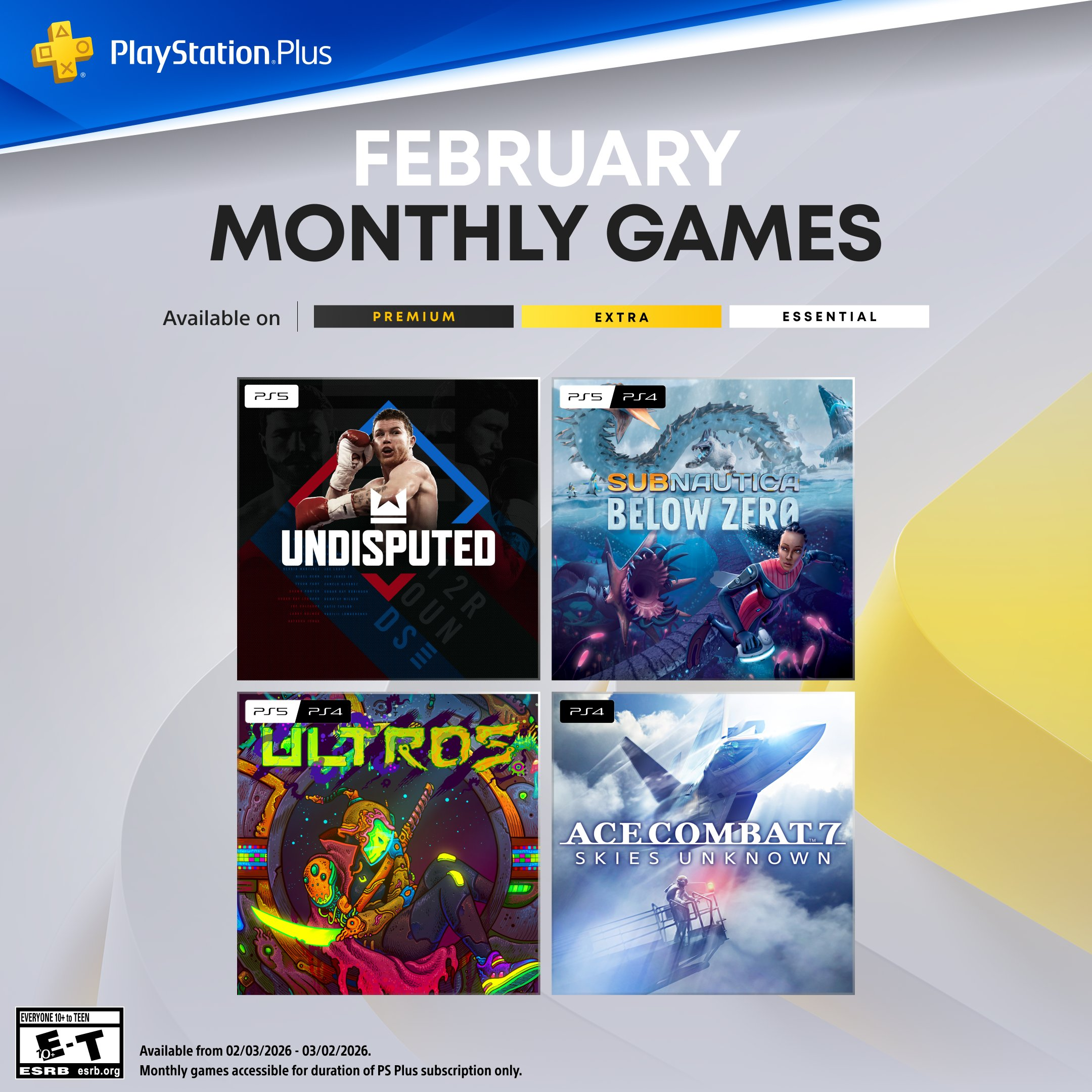 PlayStation Plus Essential na luty:Subnautica: Below Zero, Ultros, Ace Combat 7: Skies Unknown, Undisputed