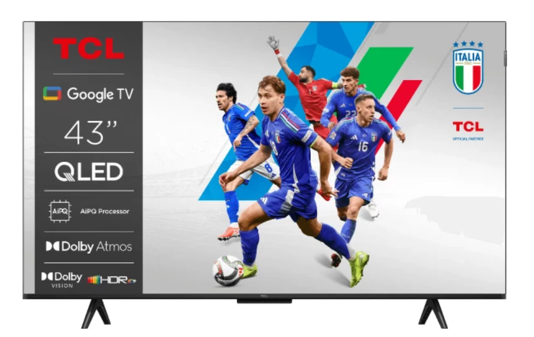 Telewizor TCL 43T69C QLED 43" 4K Ultra HD Google TV Dolby Atmos DVB-T2 Metaliczny