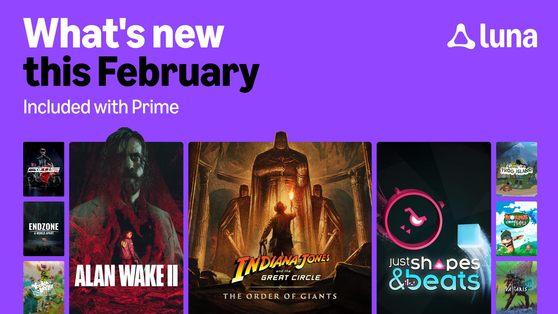 Amazon Prime Luna/Gaming na Luty: Alan Wake II, Indiana Jones and the Great Circle, Tiny Tina's Wonderlands  i inne