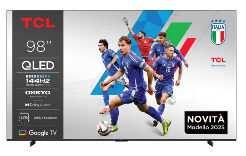 Telewizor TCL 98P89K QLED 98'' 4K Ultra HD 144Hz Google TV Dolby Atmos Metaliczny