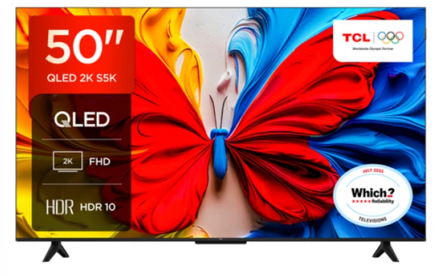 Telewizor TCL 50V5C QLED 50'' Full HD Android TV Dolby Audio DVB-S2 Czarny