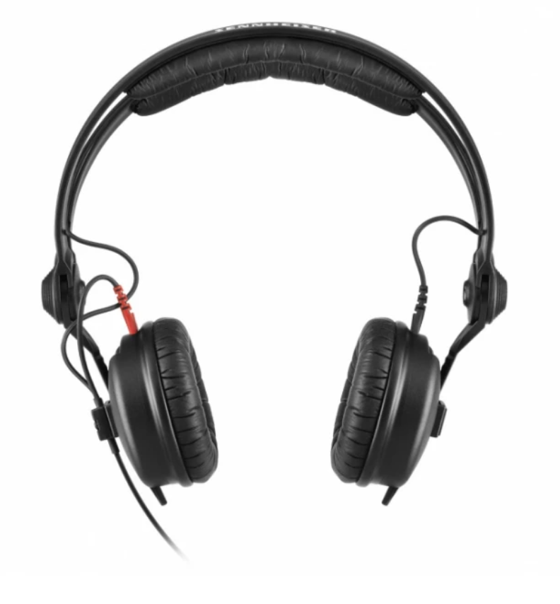 Sennheiser HD 25 PLUS - Słuchawki profesjonalne, zamknięte, przewód prosty i spiralny, dodatkowe poduszki welurowe, pokrowiec