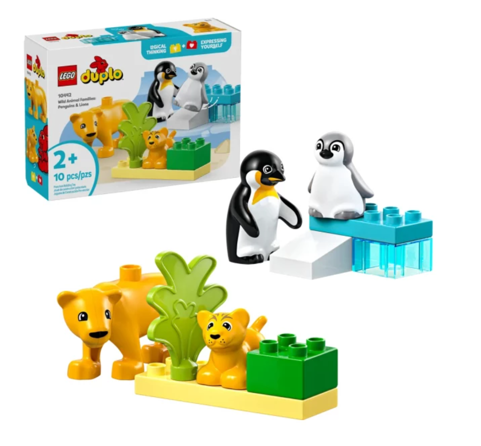 LEGO Duplo 10442 - Rodziny dzikich zwierząt: pingwiny i lwy
