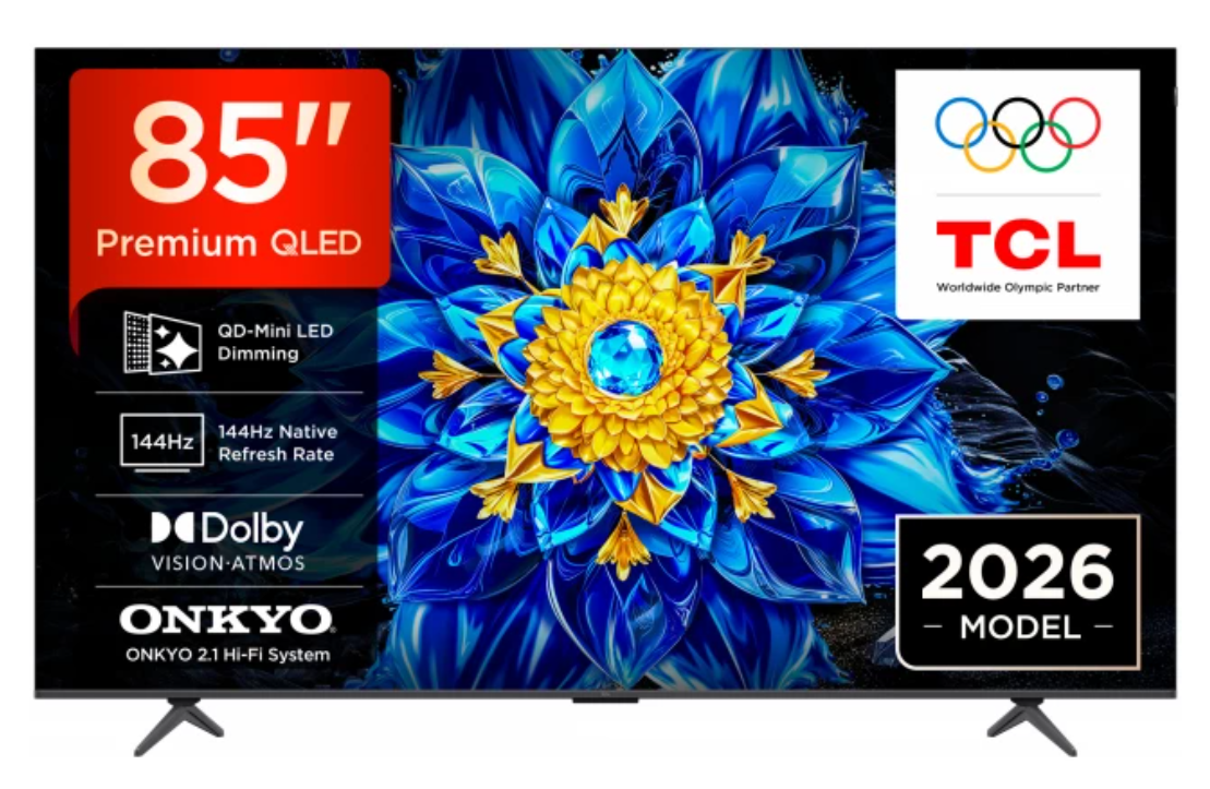 Telewizor TCL 85P8L QLED 85" 4K Ultra HD 144Hz Google TV Dolby Atmos Czarny