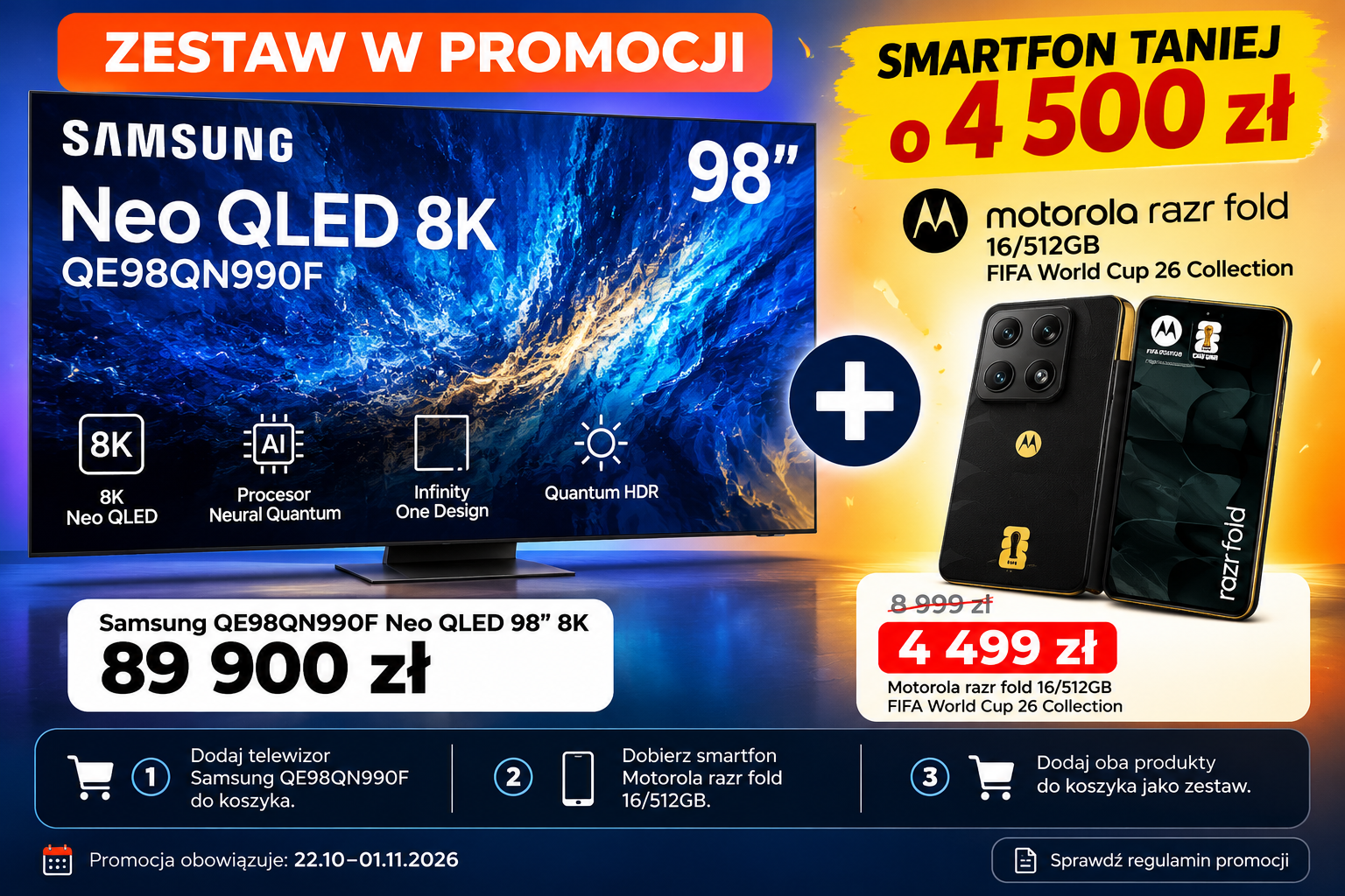 [TV 98” 8K] Samsung QE98QN990F Neo QLED + Motorola razr fold 16/512 GB FIFA World Cup 26