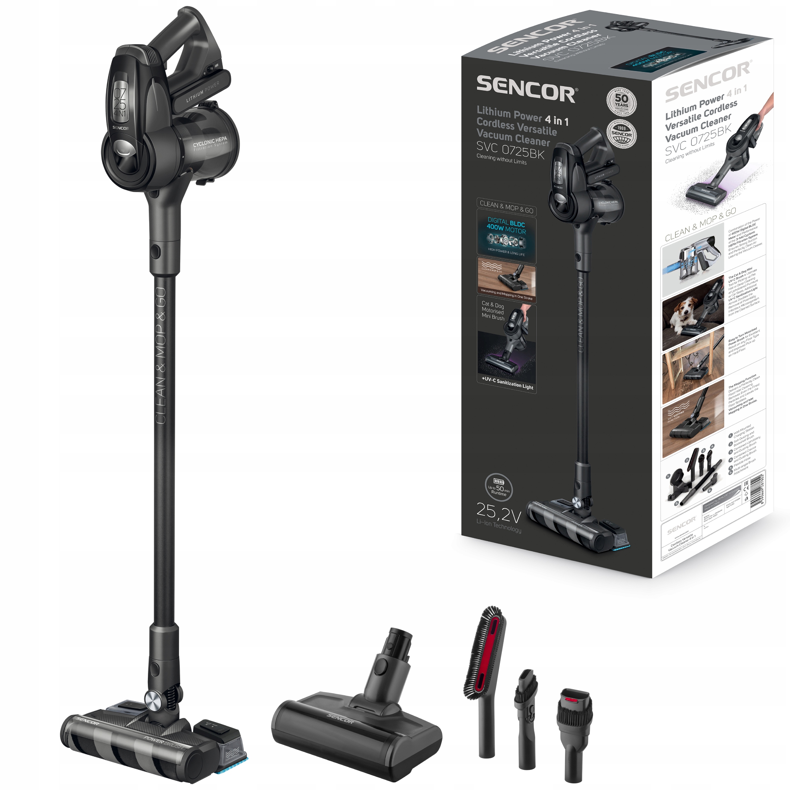 Odkurzacz pionowy Sencor SVC-0725BK czarny