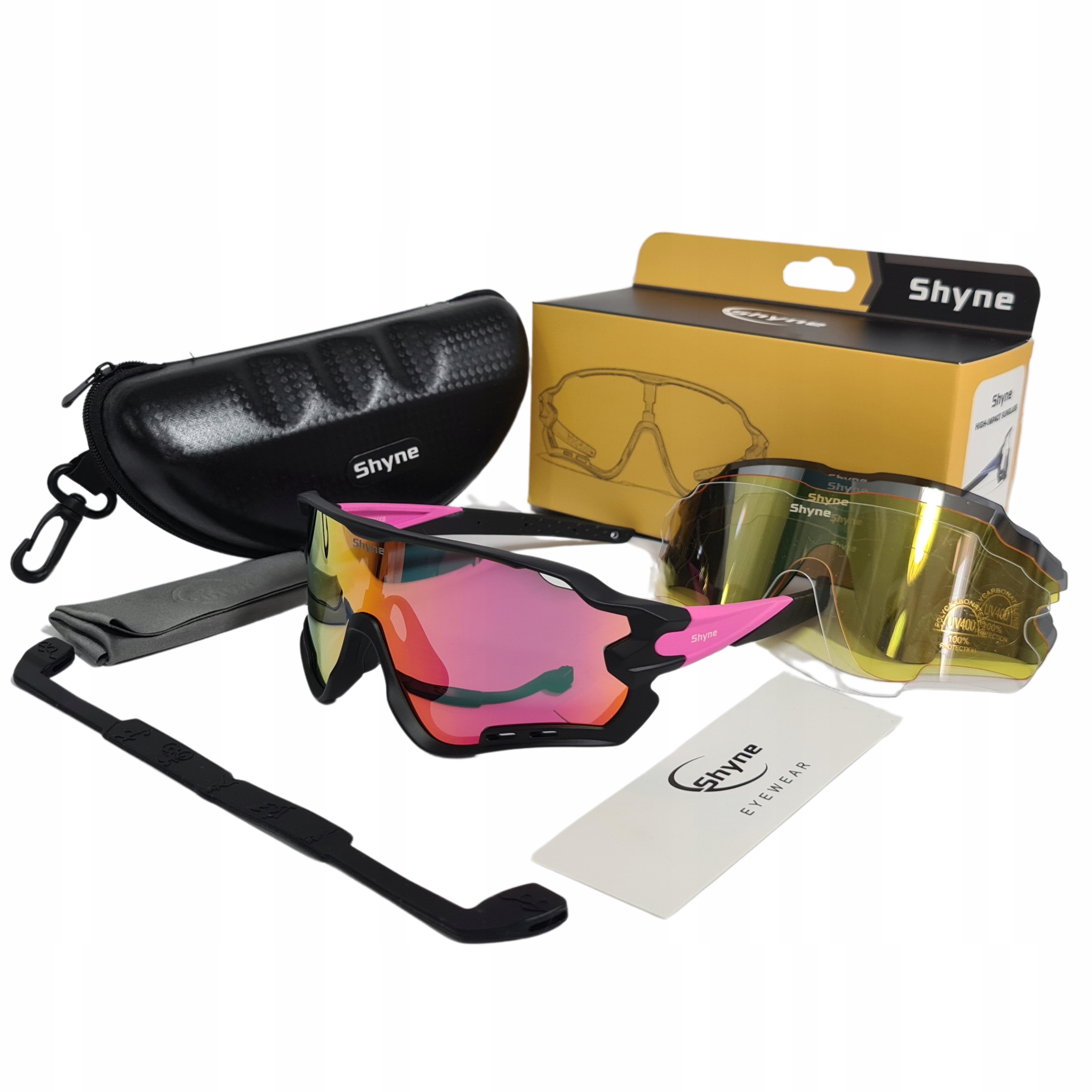 Okulary rowerowe PRZECIWSŁONECZNE filtr UV400 + ETUI + 5 SZYBEK