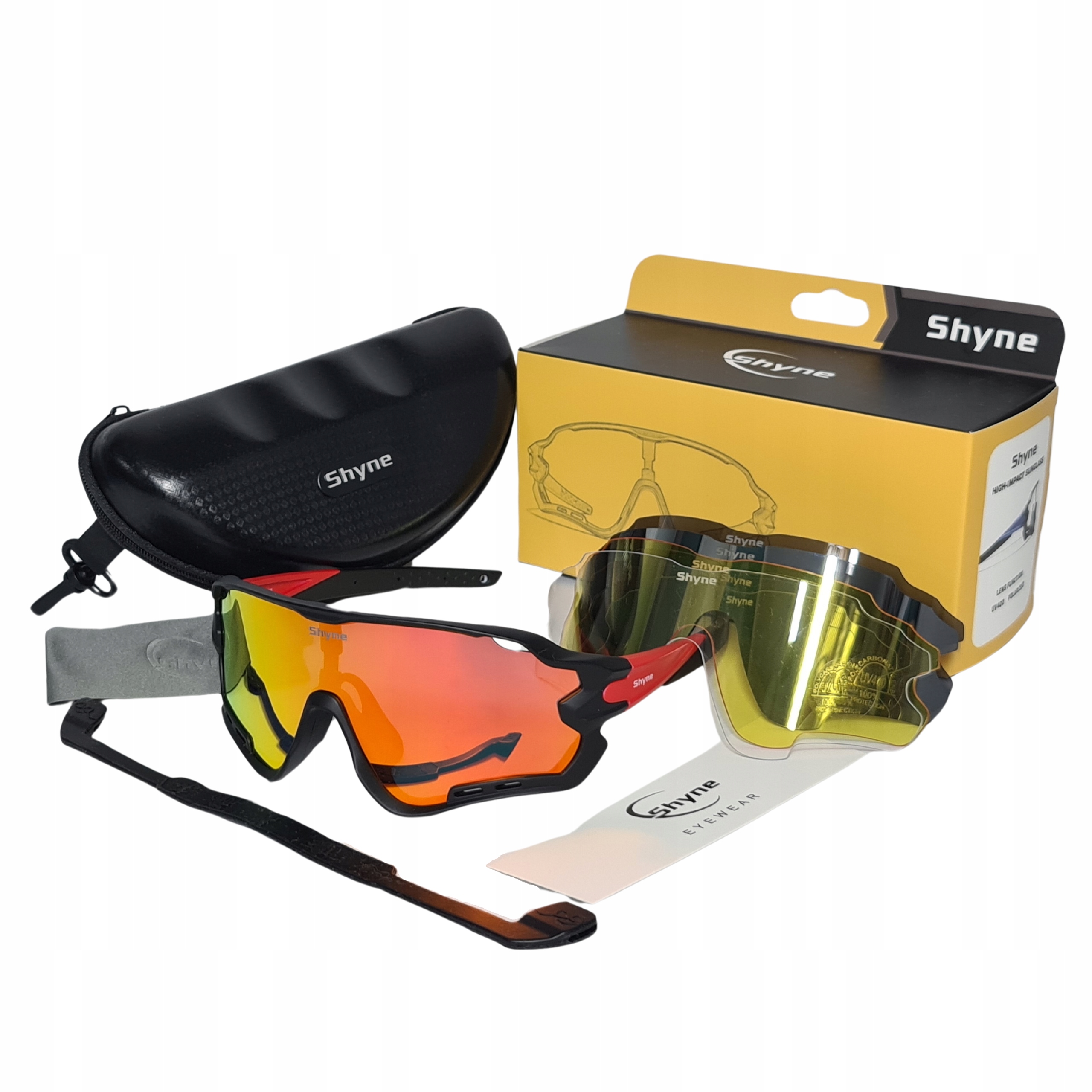 Okulary rowerowe PRZECIWSŁONECZNE filtr UV400 + ETUI + 5 SZYBEK