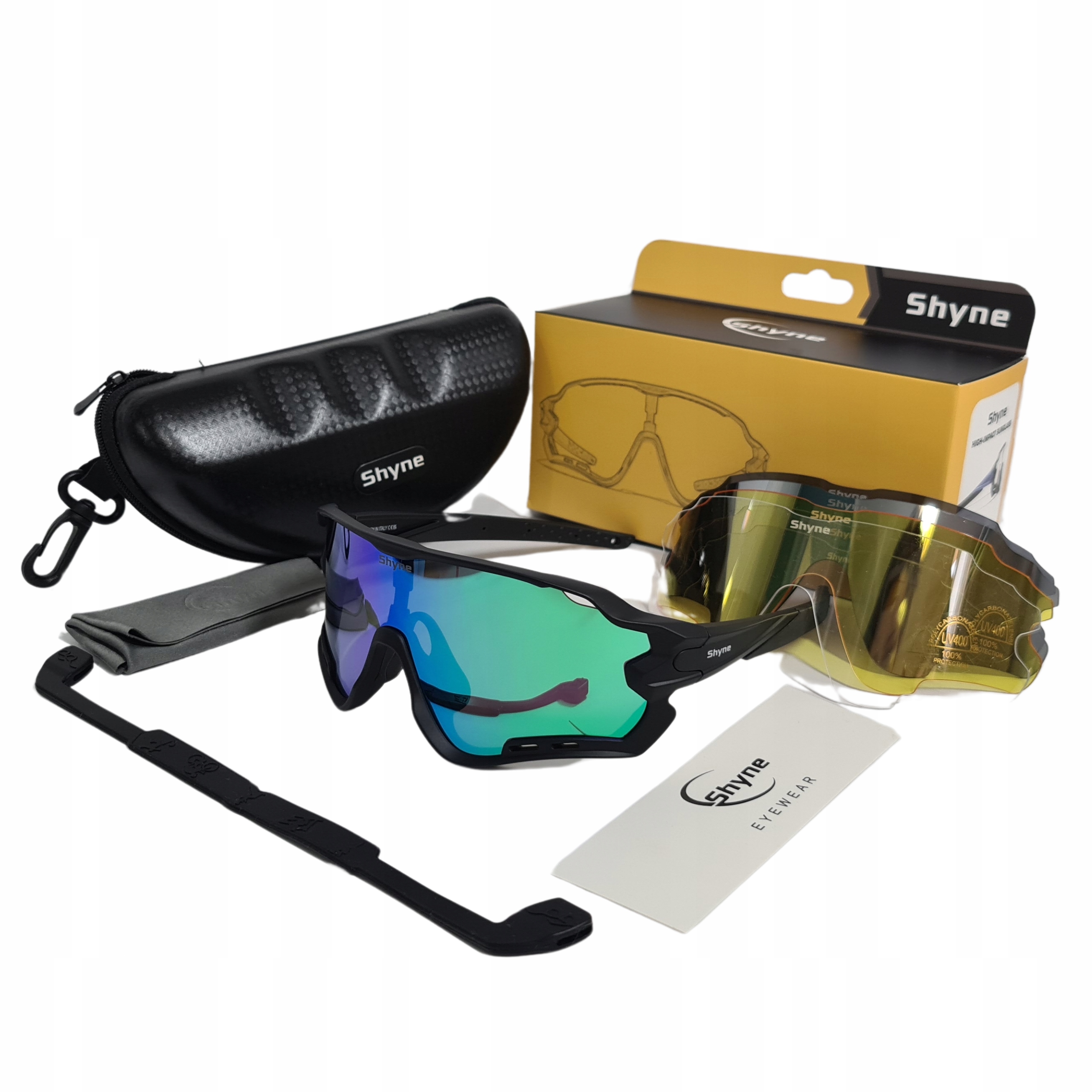 Okulary rowerowe PRZECIWSŁONECZNE filtr UV400 + ETUI + 5 SZYBEK