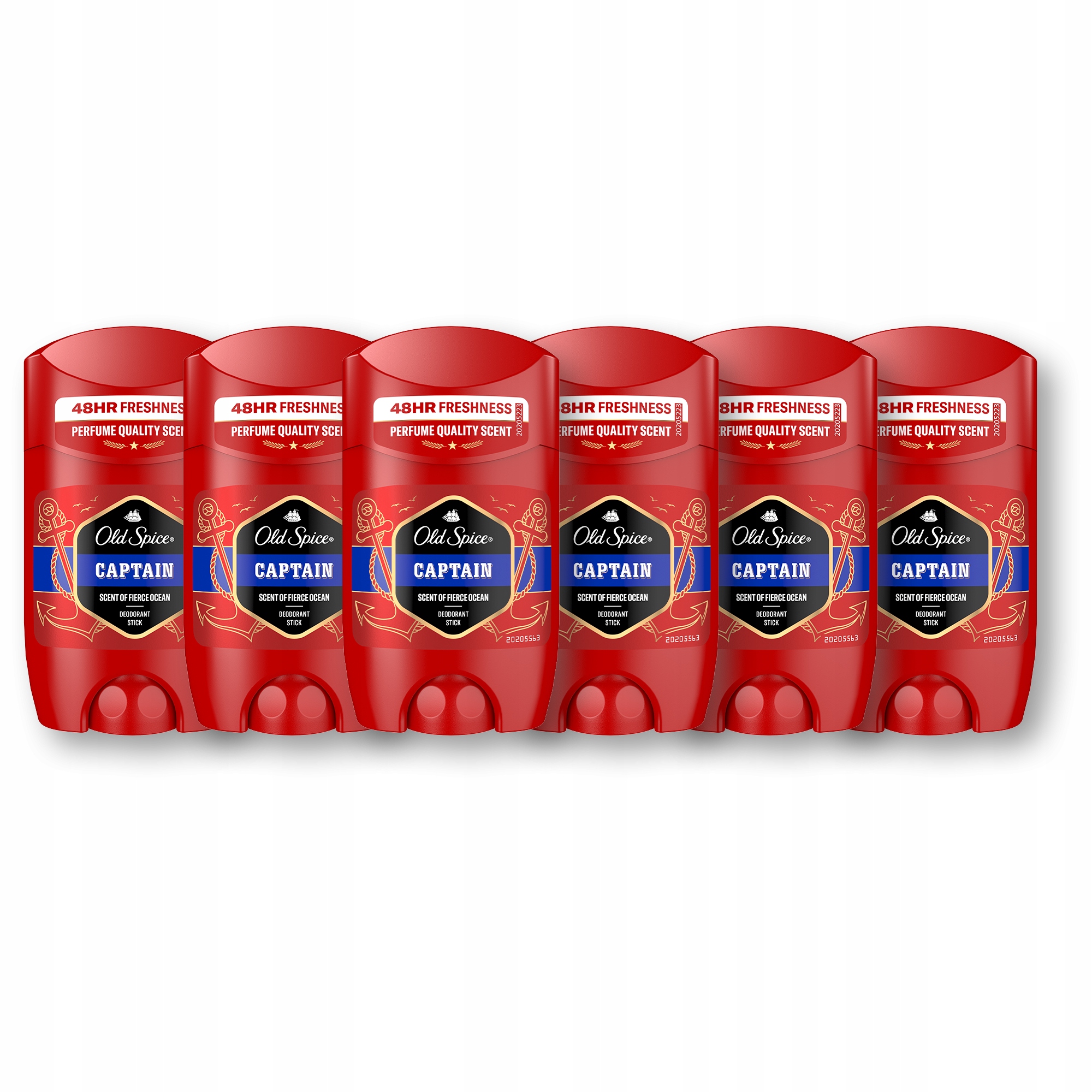 Old Spice Captain Dezodorant męski w sztyfcie, 6 x 50ml, 48 h świeżości