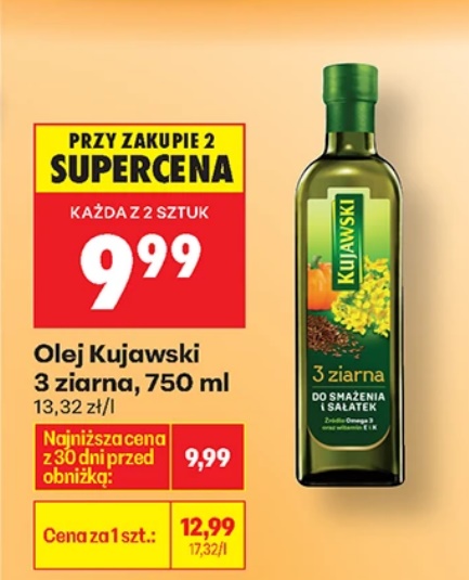 Olej Kujawski 3 Ziarna, 750 ML (przy zakupie 2 szt.)