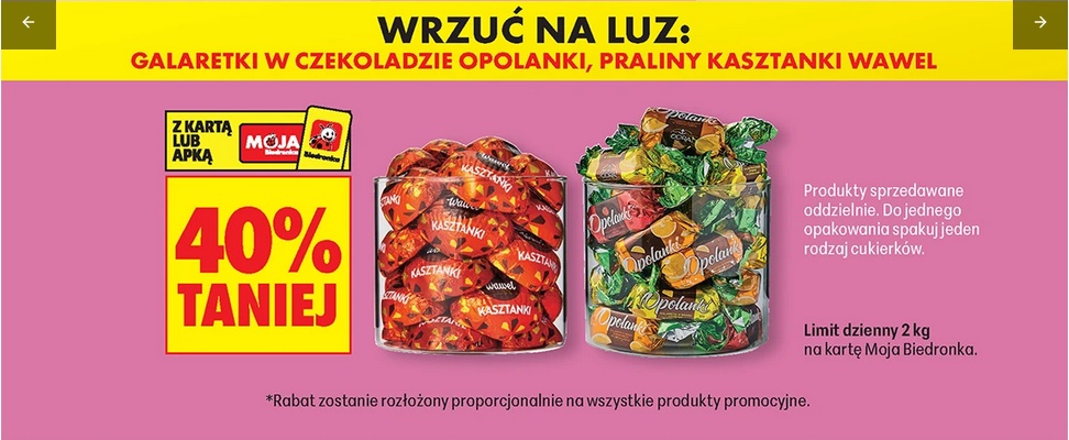 Galaretki w czekoladzie Opolanki i pralininy Kasztanki Wawel
