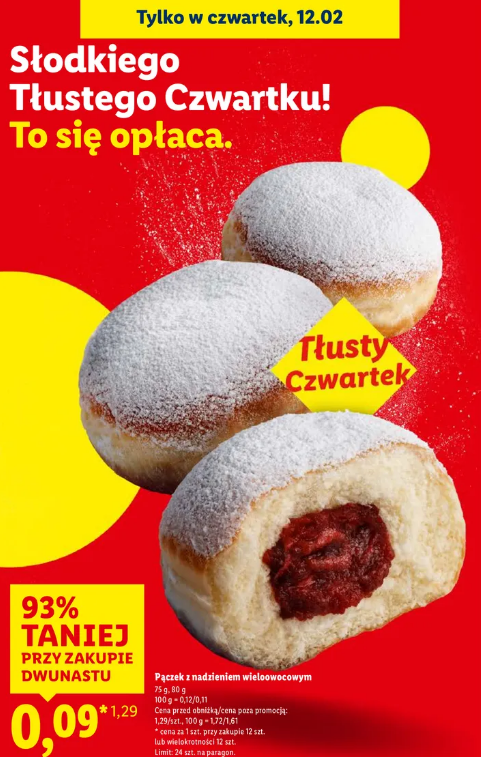 Najtańsze pączki na Tłusty Czwartek 2026 Lidl
