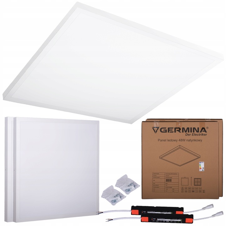 PANEL LED OPRAWA RASTROWA Germina 60 x 3,8 cm BIAŁA GW0071 KASETON SUFITOWY