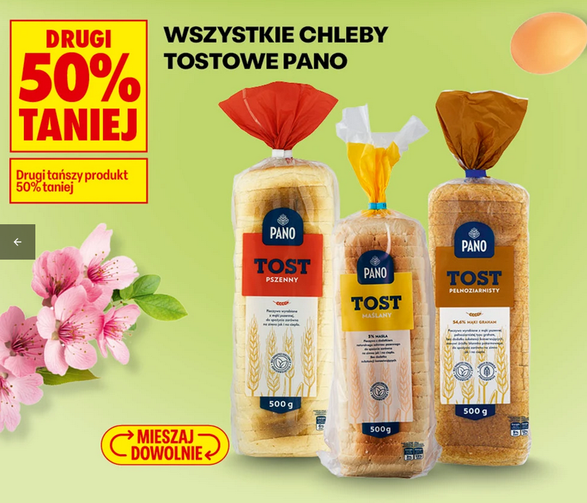 Wszystkie chleby tostowe PANO