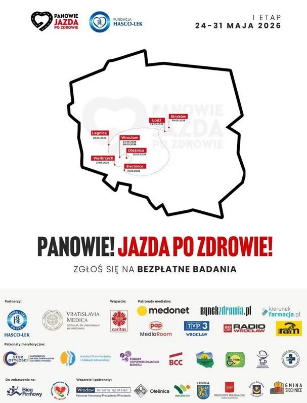 Panowie jazda po zdrowie - badania profilaktyczne m.in. badania USG jąder, EKG serca, inne
