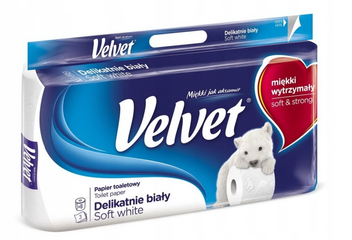 Papier toaletowy VELVET 8szt. biały
