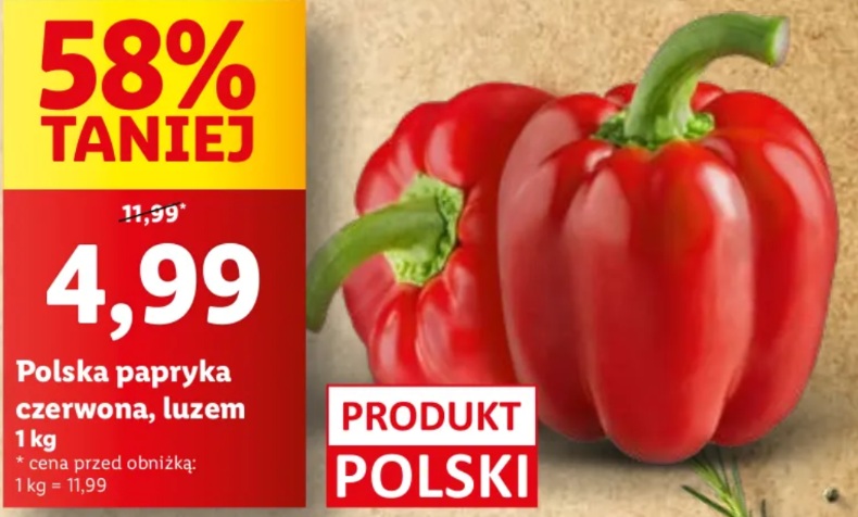 Papryka czerwona na wagę 1kg