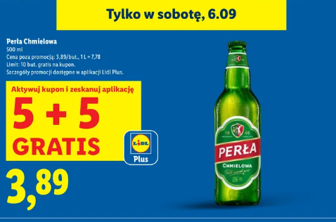 Perła Chmielowa 5+5 gratis w lidlu