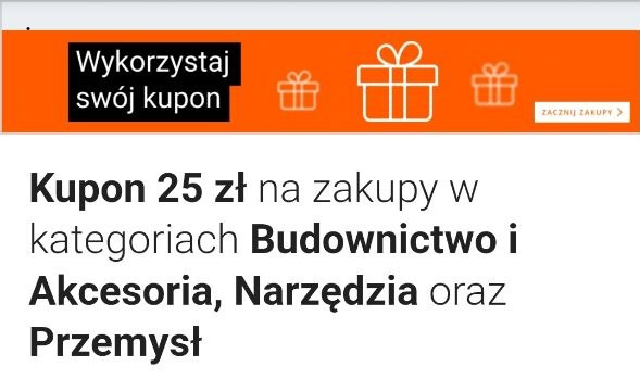 [Allegro] Kupon 25 zł na zakupy w kategoriach Budownictwo i Akcesoria, Narzędzia oraz Przemysł