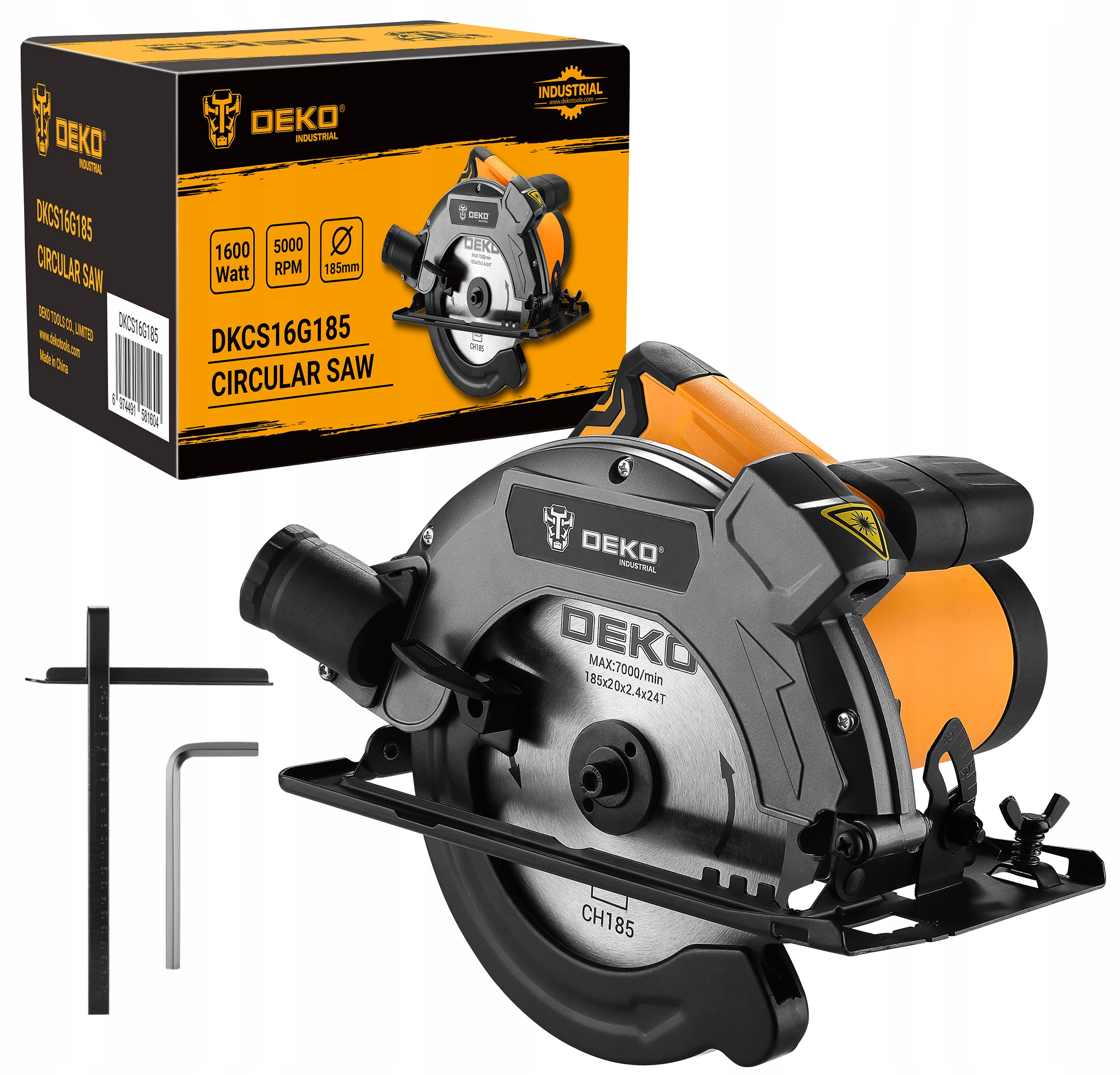 PIŁA TARCZOWA PRZECINARKA PILARKA RĘCZNA DO DREWNA 1600W TARCZA 185MM DEKO